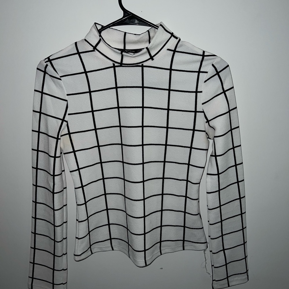 black and white striped top